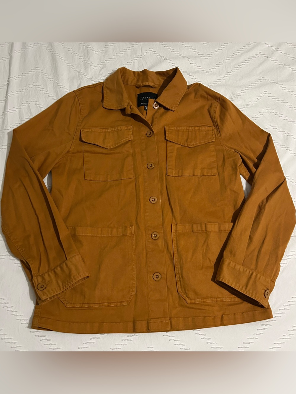 Sanctuary Anthropologie Women’s Chore Jacket Utility Buttons Pockets Tan Rust M